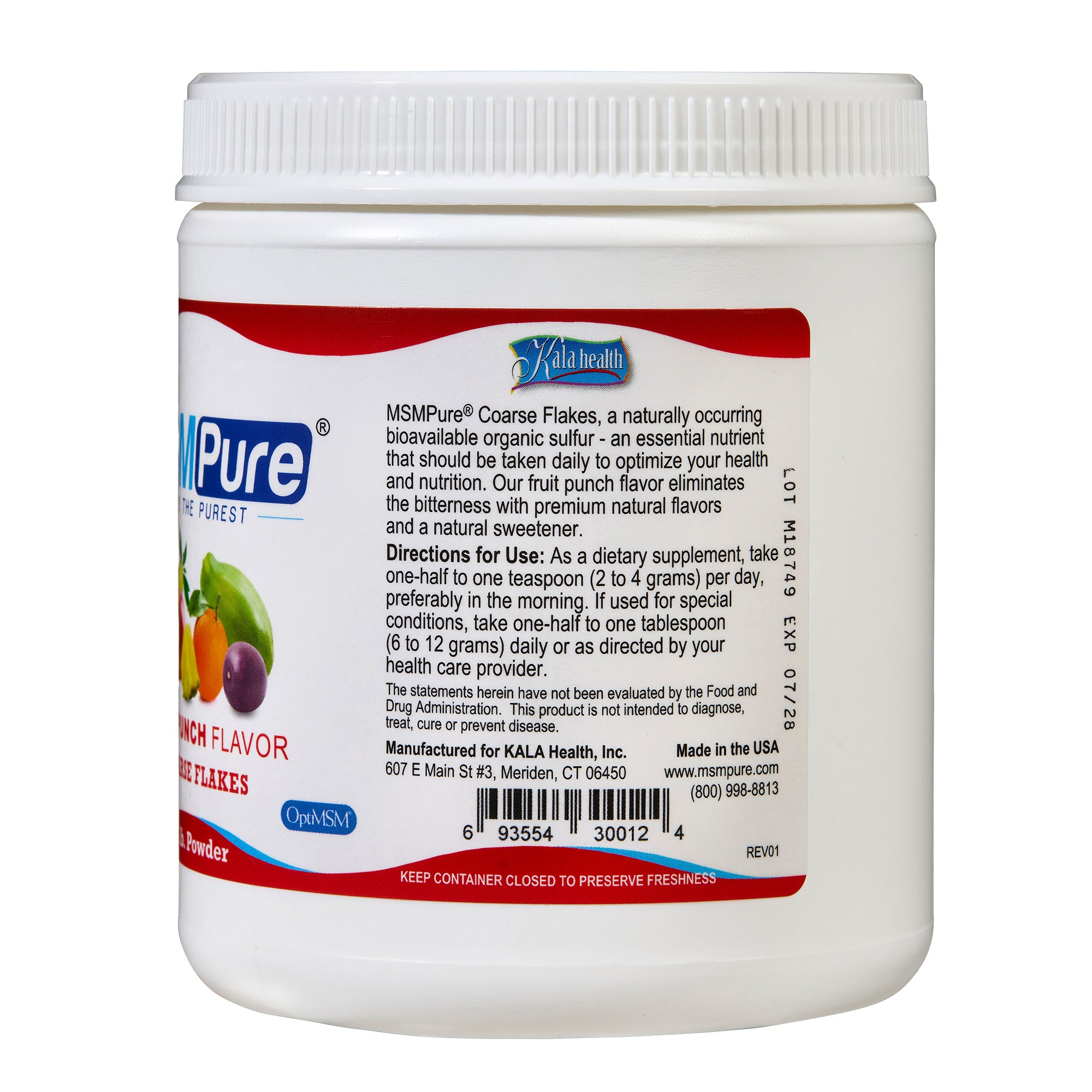 MSMPure Coarse MSM Powder Flakes – Pure Organic Sulfur for Joint Flexibility, Skin Health & Hair Support – US-Sourced MSM