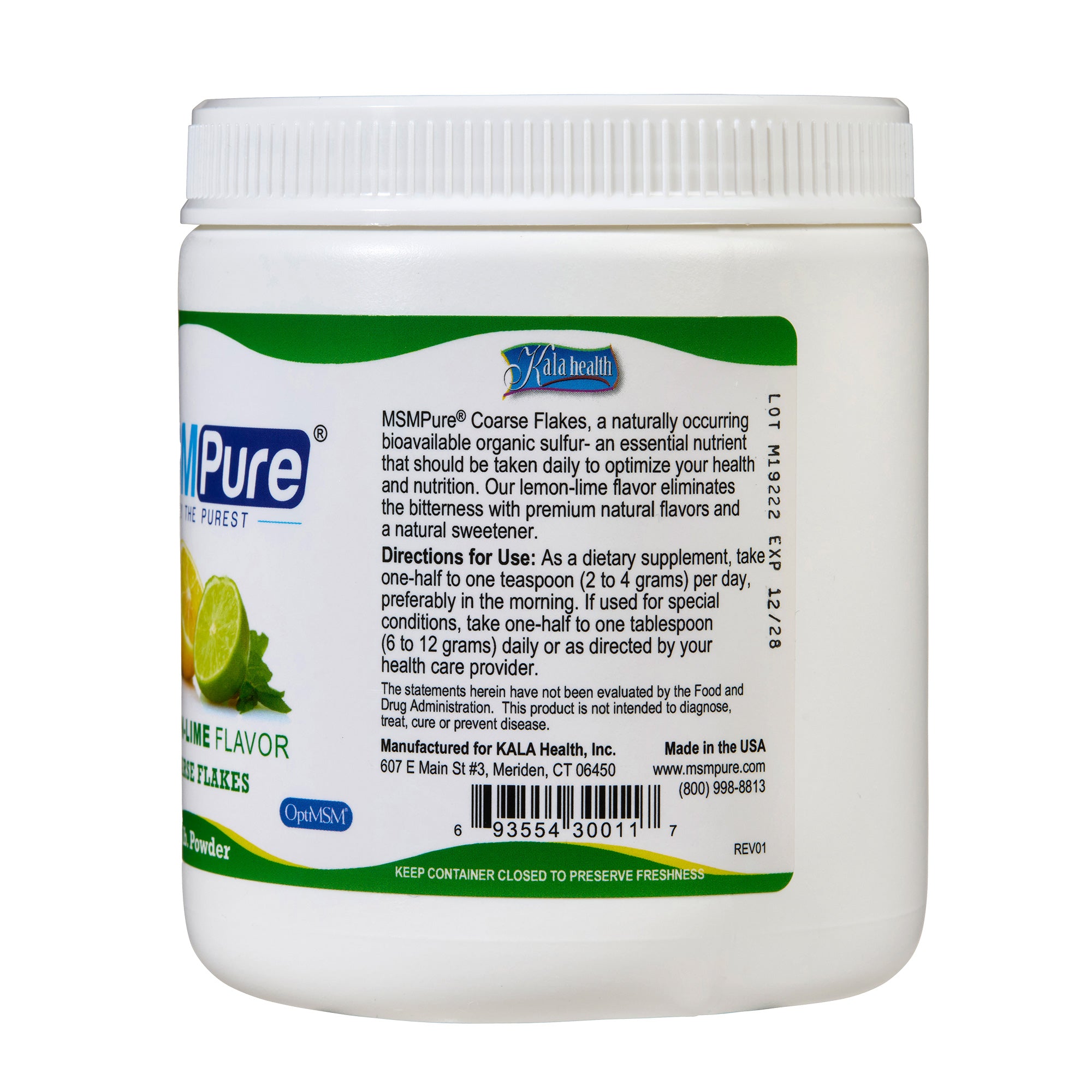 MSMPure Coarse MSM Powder Flakes – Pure Organic Sulfur for Joint Flexibility, Skin Health & Hair Support – US-Sourced MSM