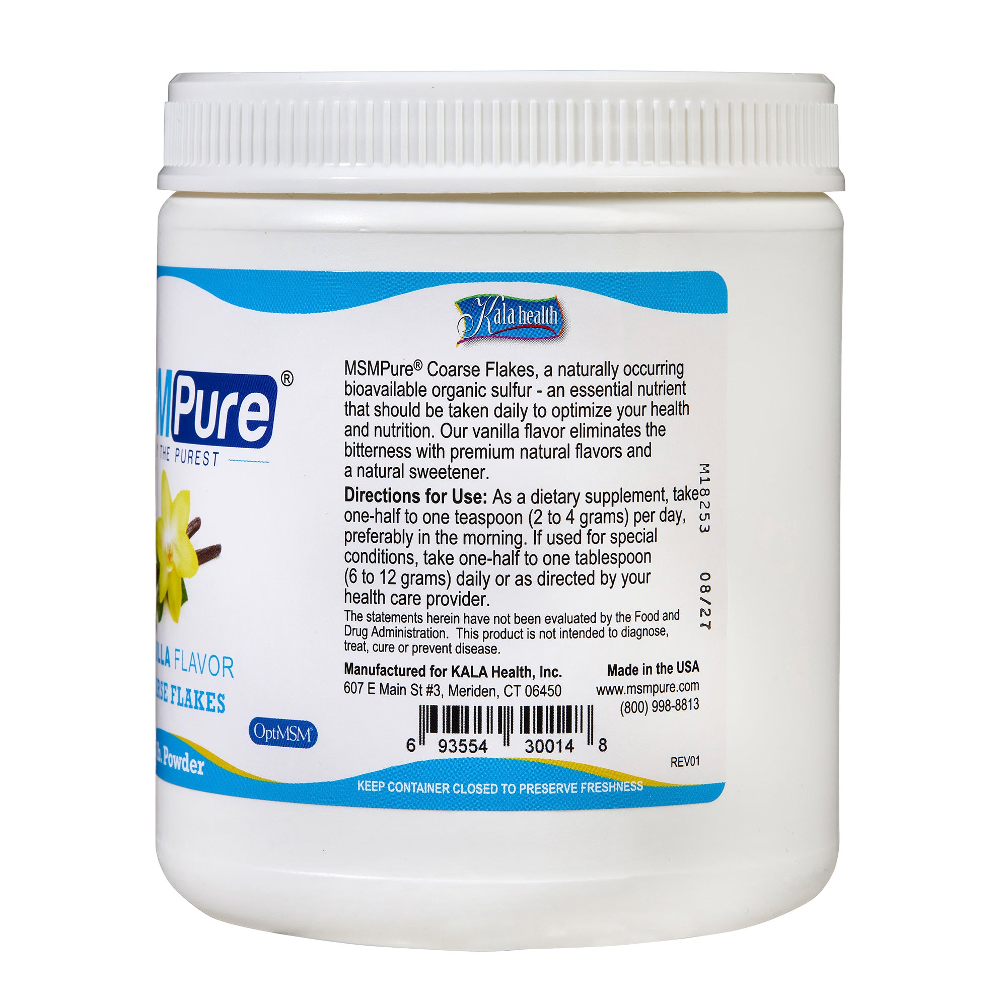 MSMPure Coarse MSM Powder Flakes – Pure Organic Sulfur for Joint Flexibility, Skin Health & Hair Support – US-Sourced MSM
