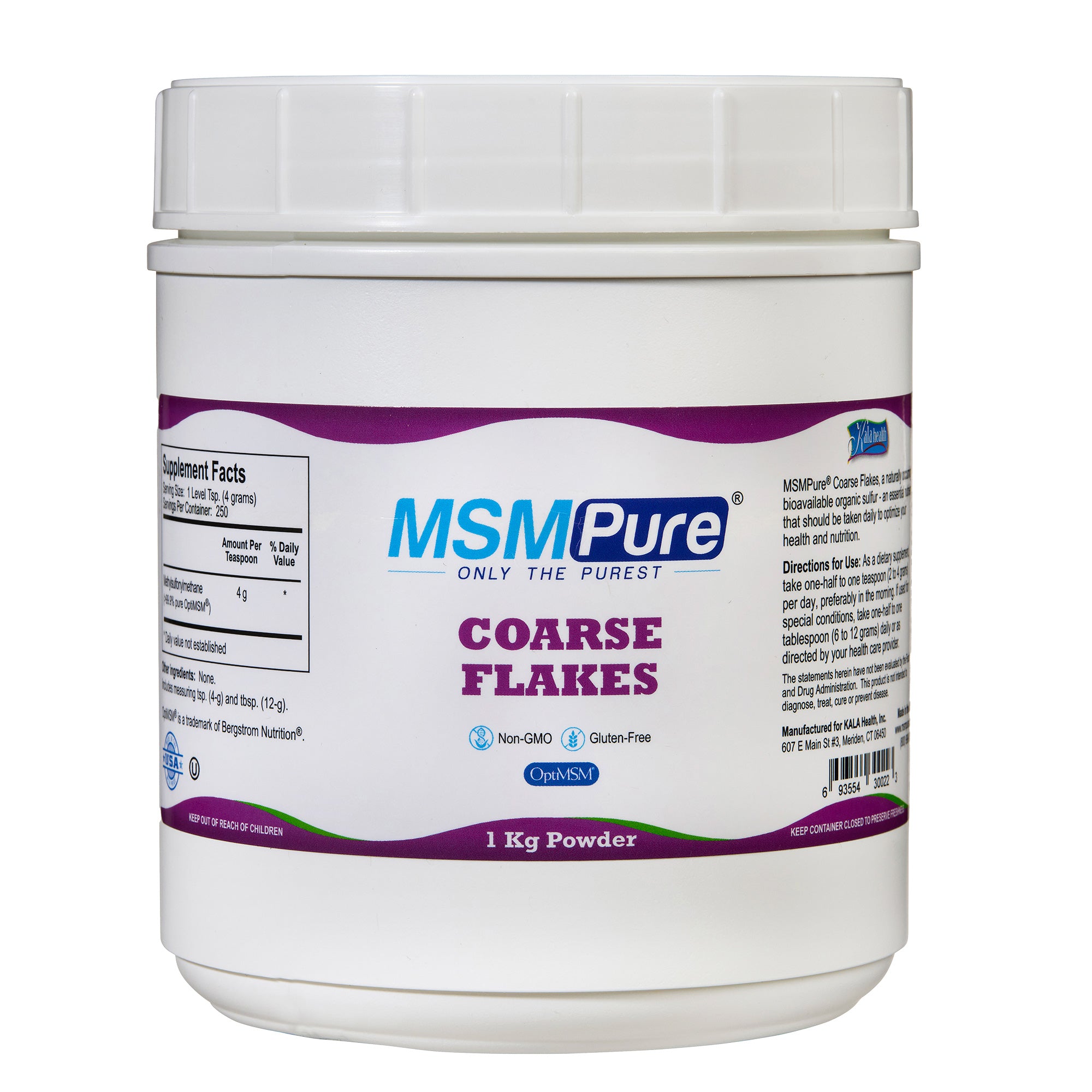 MSMPure Coarse MSM Powder Flakes – Pure Organic Sulfur for Joint Flexibility, Skin Health & Hair Support – US-Sourced MSM