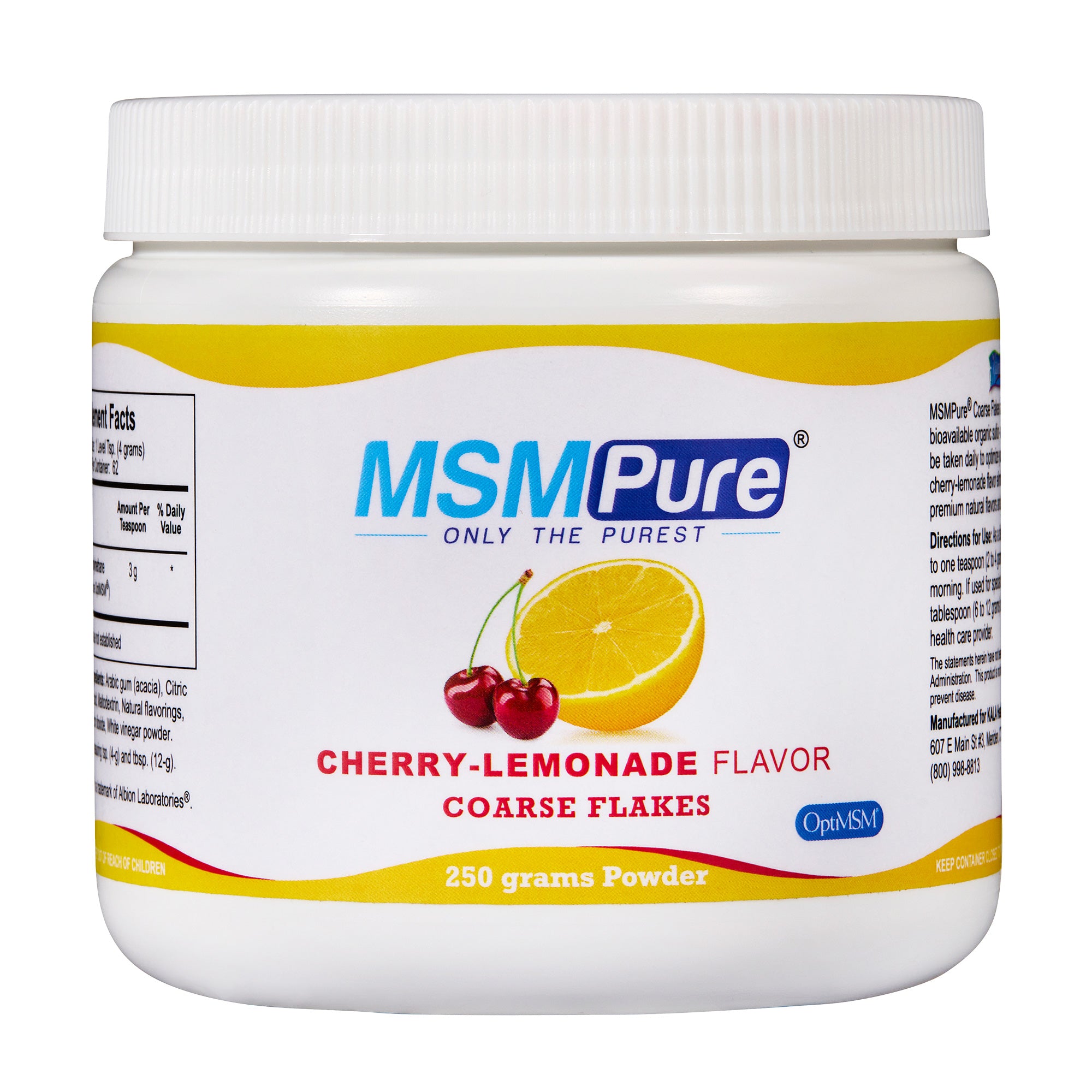 MSMPure Coarse MSM Powder Flakes – Pure Organic Sulfur for Joint Flexibility, Skin Health & Hair Support – US-Sourced MSM