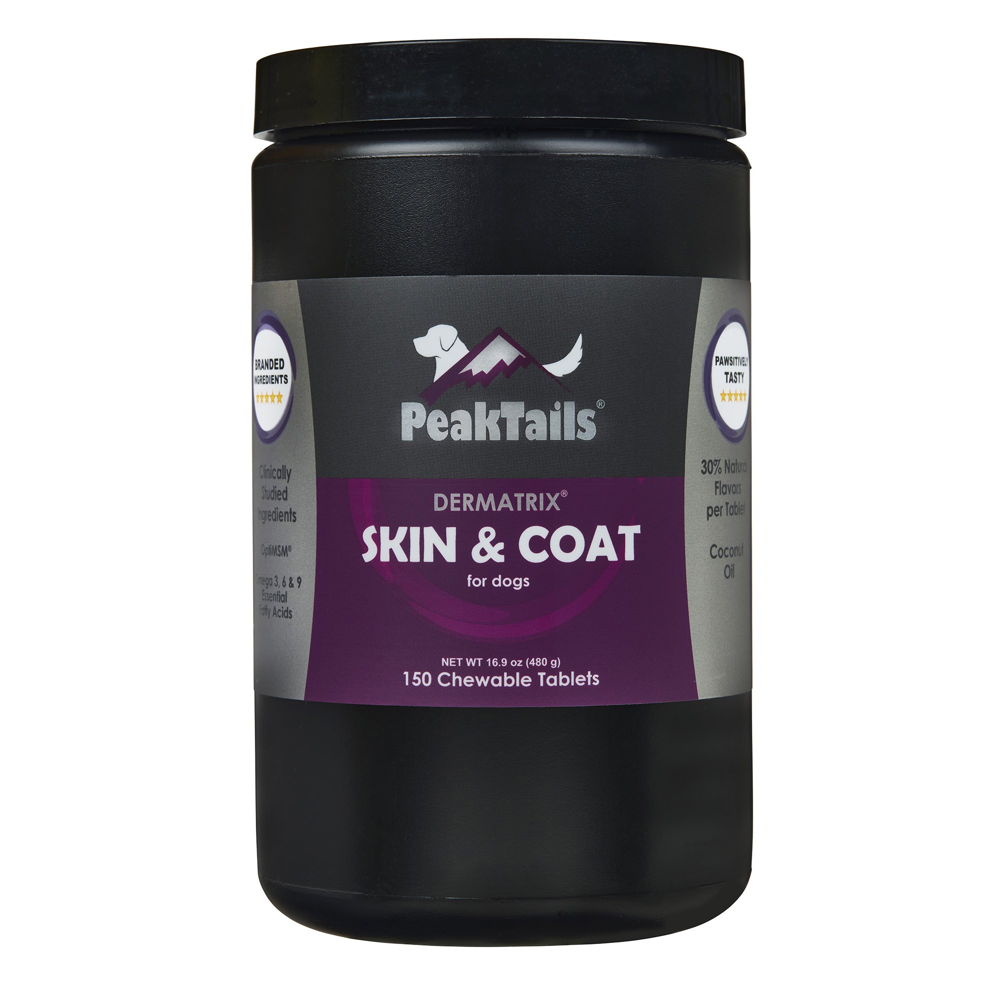 PeakTails Skin & Coat Support for Dogs – MSM, Fish Oil, Omega-3 & Omega-6 – Supports Healthy Skin & Shiny Coat