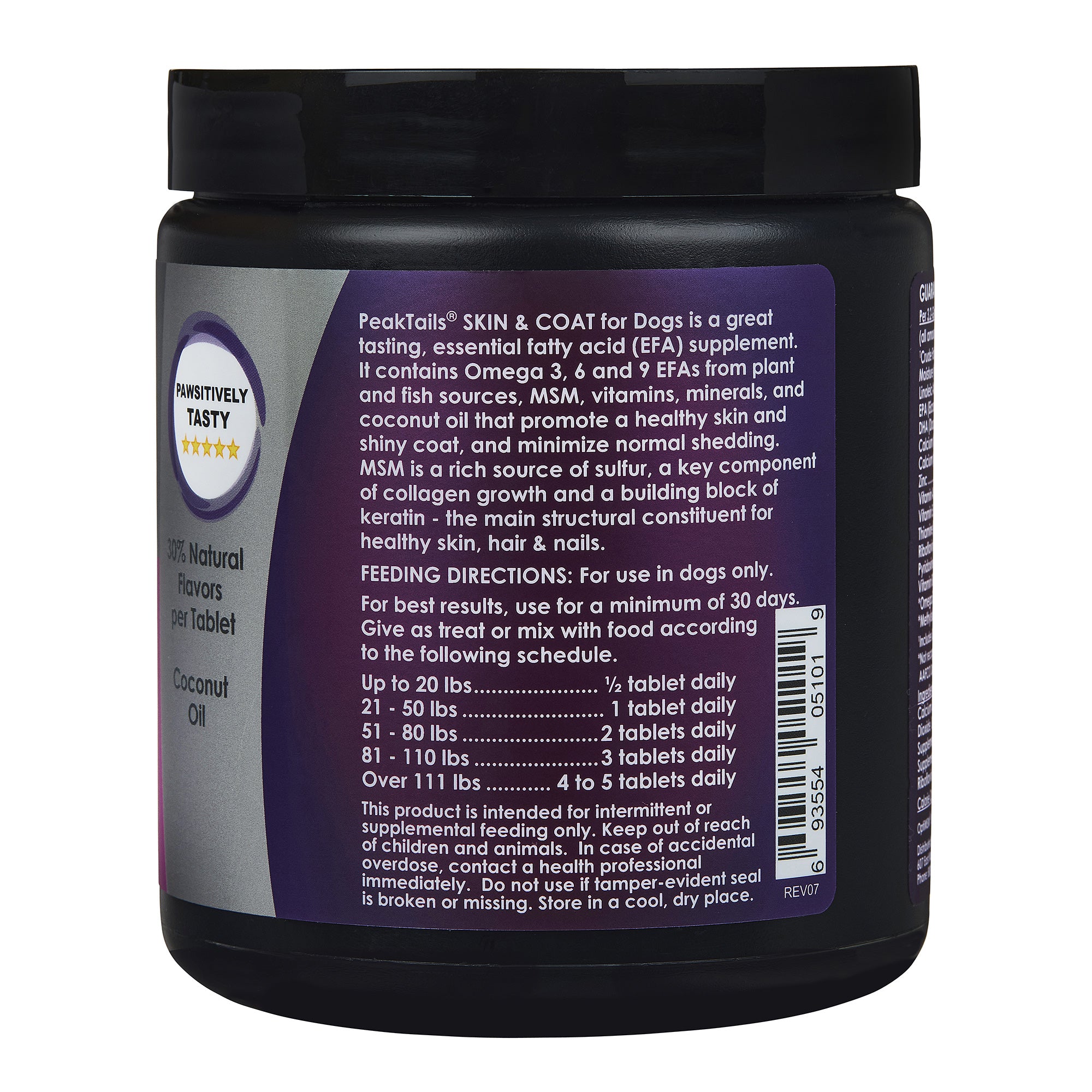 PeakTails Skin & Coat Support for Dogs – MSM, Fish Oil, Omega-3 & Omega-6 – Supports Healthy Skin & Shiny Coat