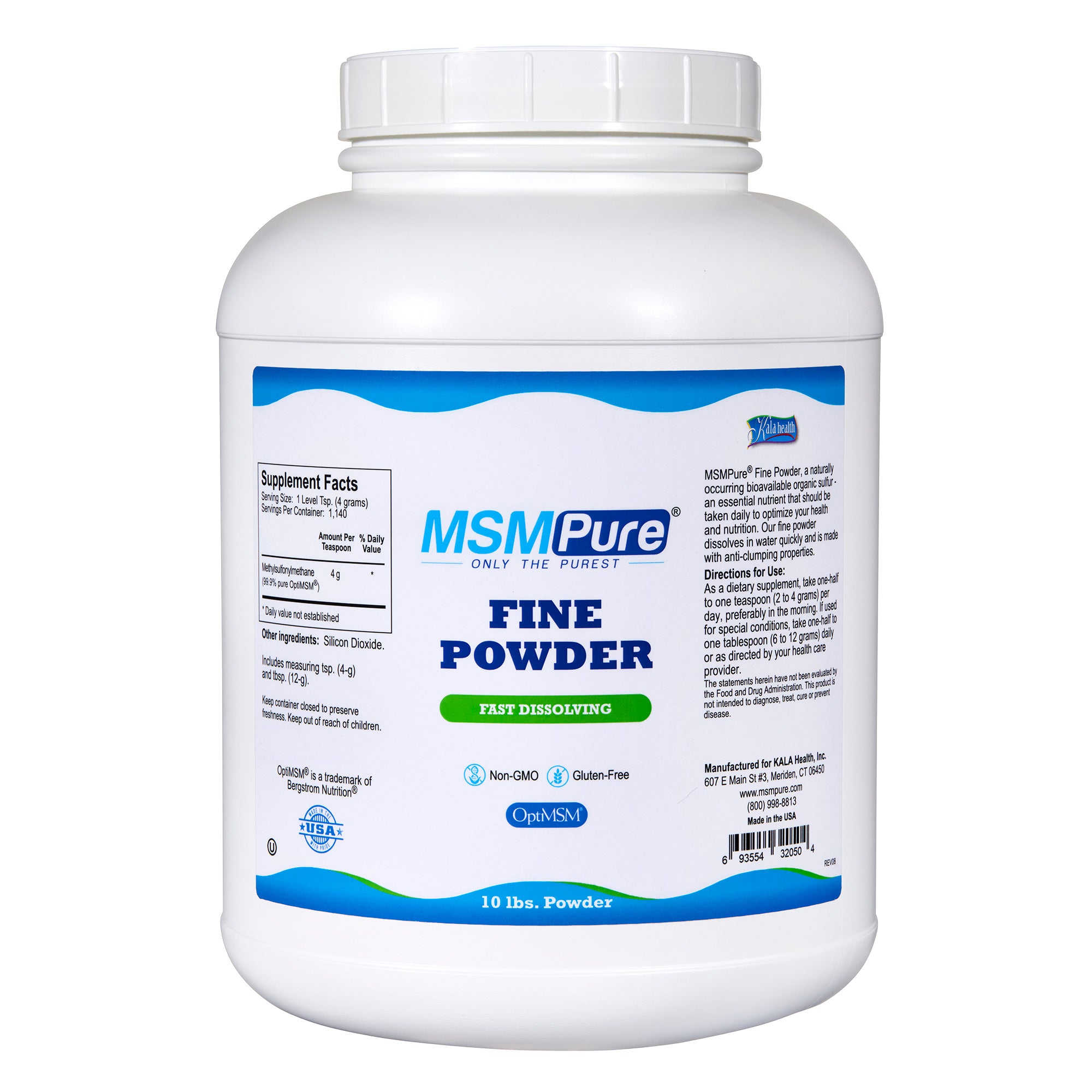 MSMPure Fine MSM Powder- Pure Organic Sulfur Crystals for Joint Flexibility, Skin & Hair Support – Fast-Dissolving, USA-Sourced MSM
