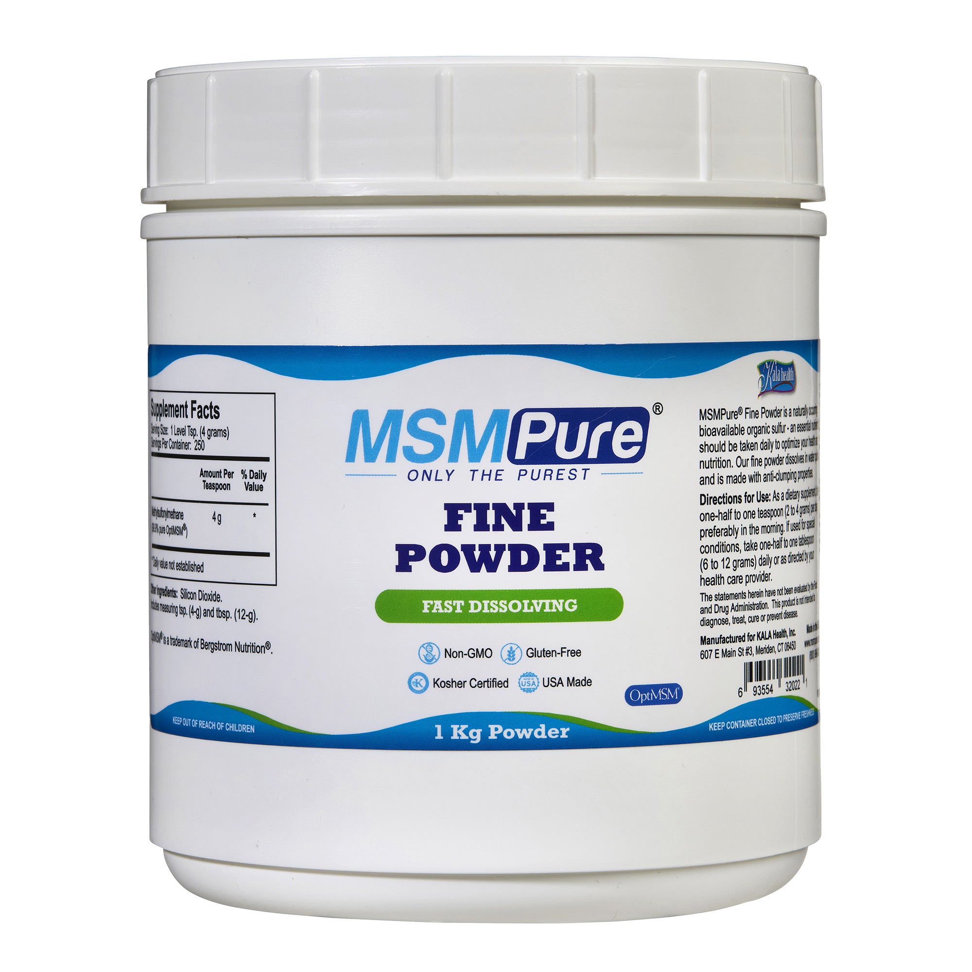 MSMPure Fine MSM Powder- Pure Organic Sulfur Crystals for Joint Flexibility, Skin & Hair Support – Fast-Dissolving, USA-Sourced MSM