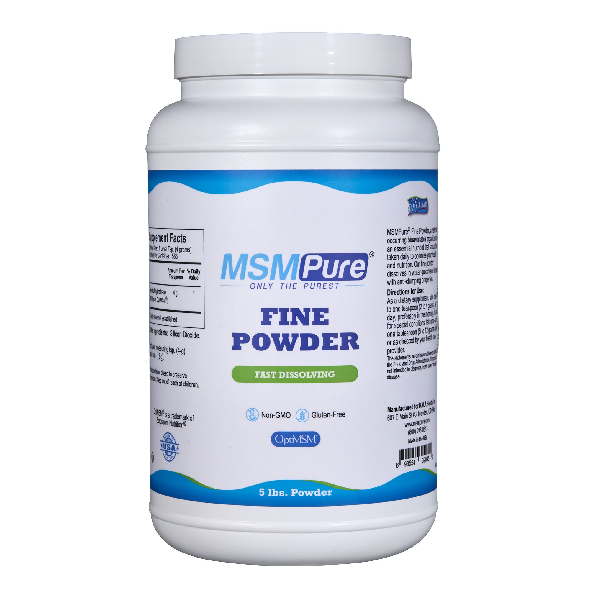 MSMPure Fine MSM Powder- Pure Organic Sulfur Crystals for Joint Flexibility, Skin & Hair Support – Fast-Dissolving, USA-Sourced MSM