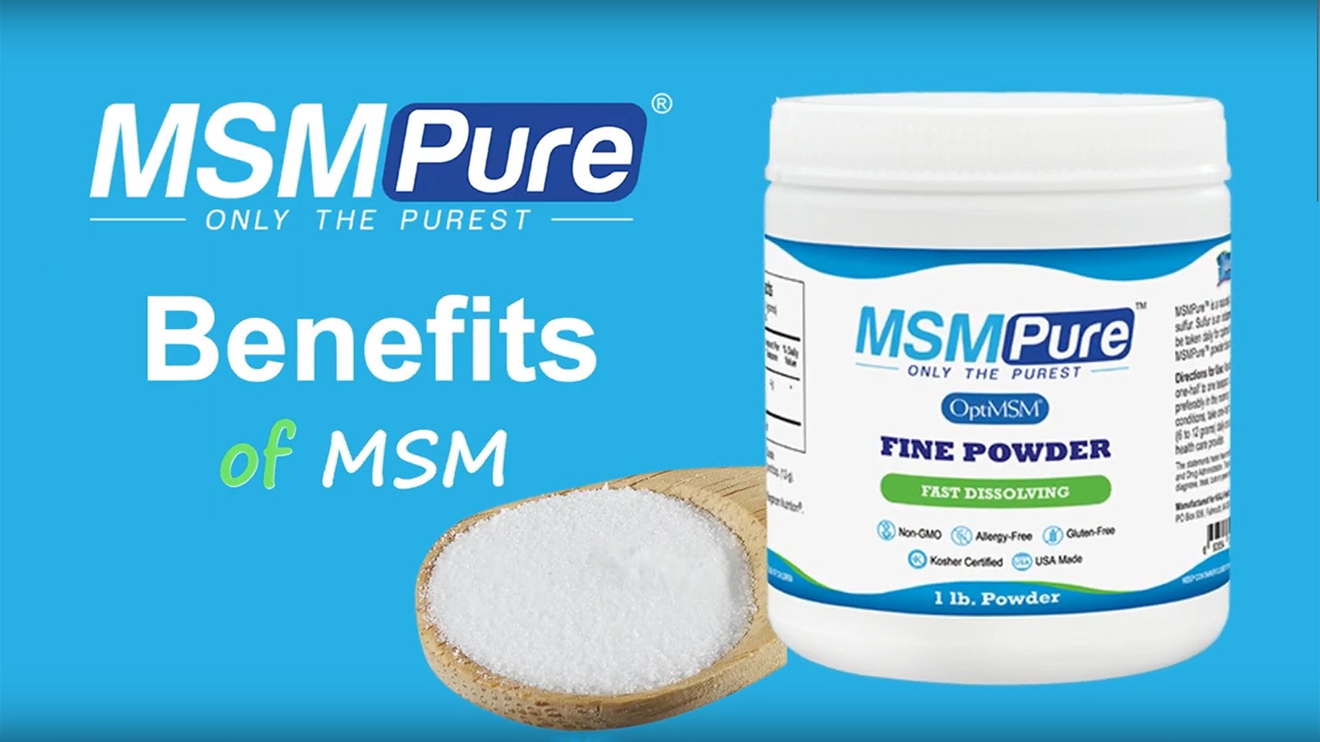 Load video: MSMPure 1000mg MSM Tablets