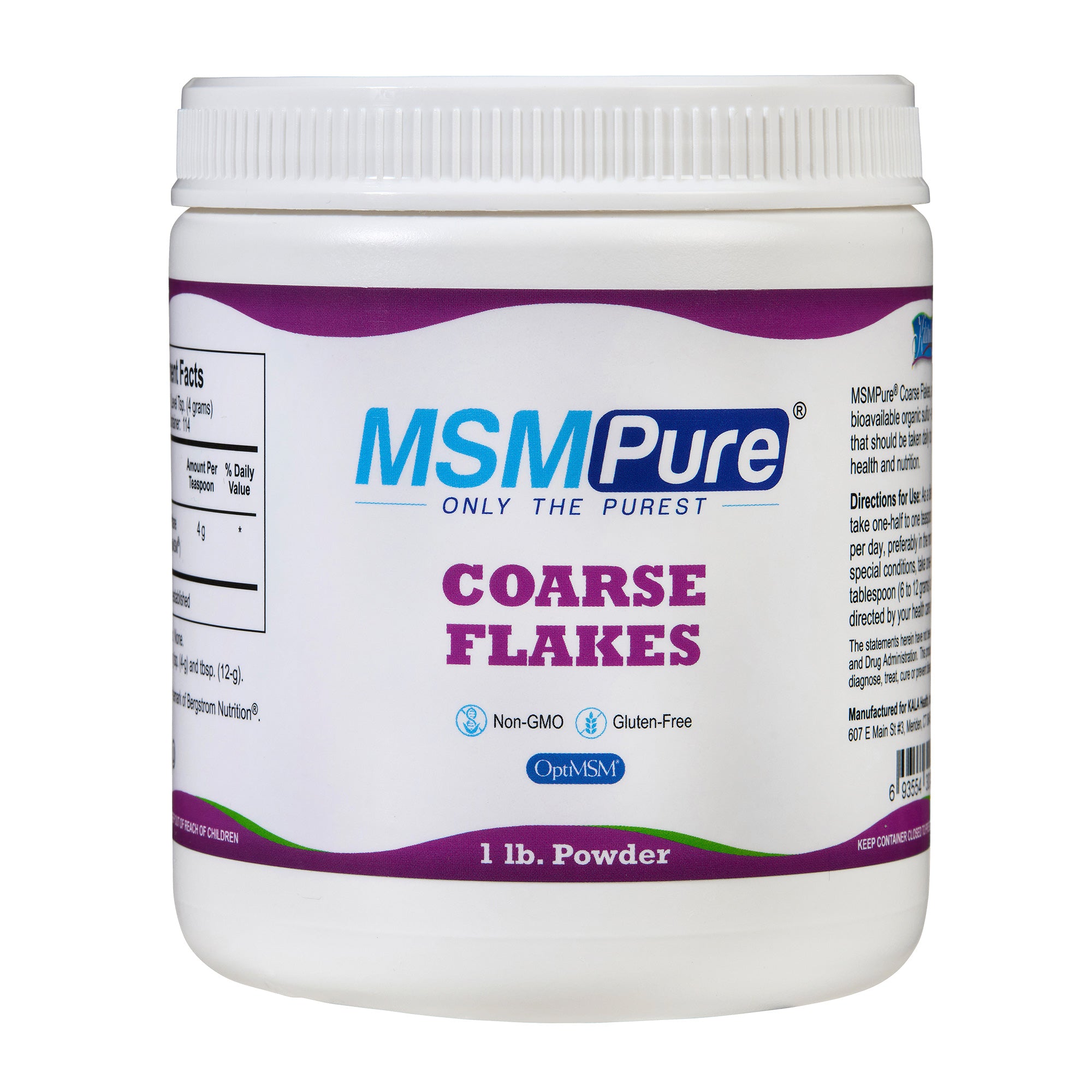 MSMPure Coarse MSM Powder Flakes – Pure Organic Sulfur for Joint Flexibility, Skin Health & Hair Support – US-Sourced MSM
