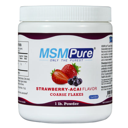 MSMPure Coarse MSM Powder Flakes – Pure Organic Sulfur for Joint Flexibility, Skin Health & Hair Support – US-Sourced MSM