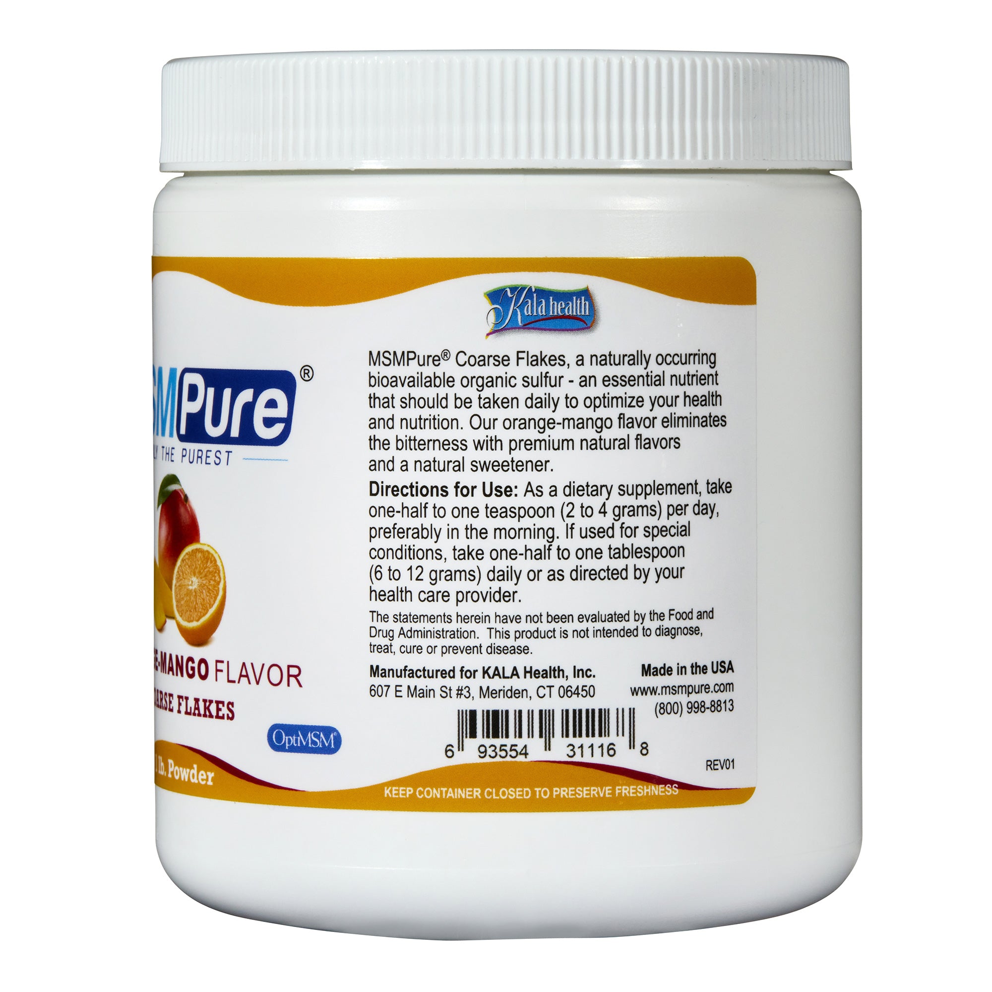 MSMPure Coarse MSM Powder Flakes – Pure Organic Sulfur for Joint Flexibility, Skin Health & Hair Support – US-Sourced MSM