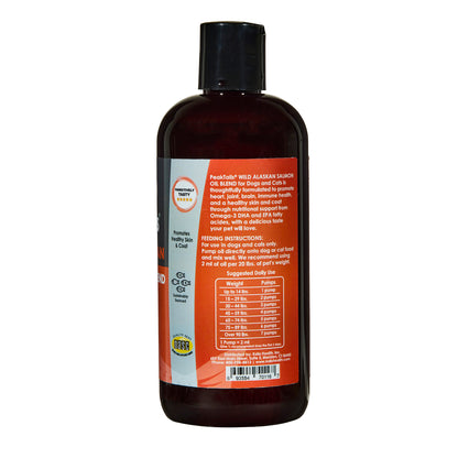 PeakTails Wild Alaskan Salmon Oil for Dogs – Omega-3 Fish Oil Blend with Pollock – Supports Skin & Coat
