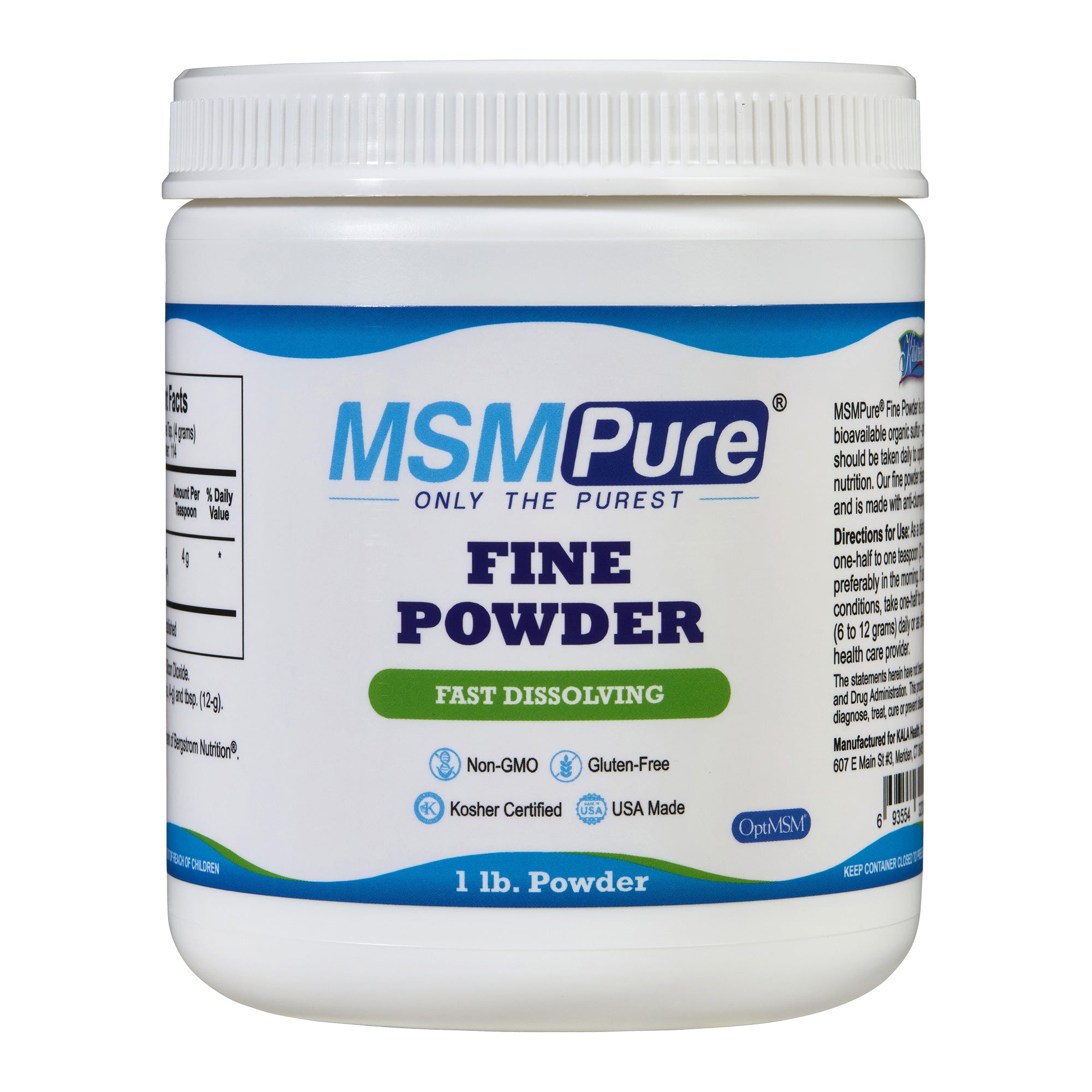 MSMPure Fine MSM Powder- Pure Organic Sulfur Crystals for Joint Flexibility, Skin & Hair Support – Fast-Dissolving, USA-Sourced MSM