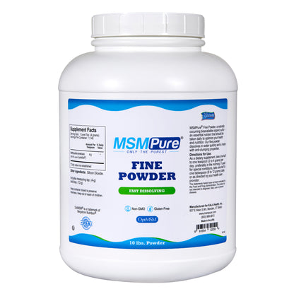 MSMPure Fine MSM Powder- Pure Organic Sulfur Crystals for Joint Flexibility, Skin & Hair Support – Fast-Dissolving, USA-Sourced MSM