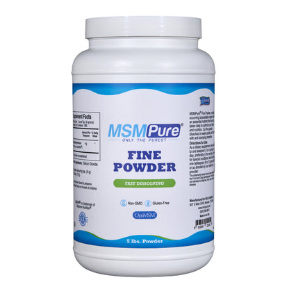 MSMPure Fine MSM Powder- Pure Organic Sulfur Crystals for Joint Flexibility, Skin & Hair Support – Fast-Dissolving, USA-Sourced MSM