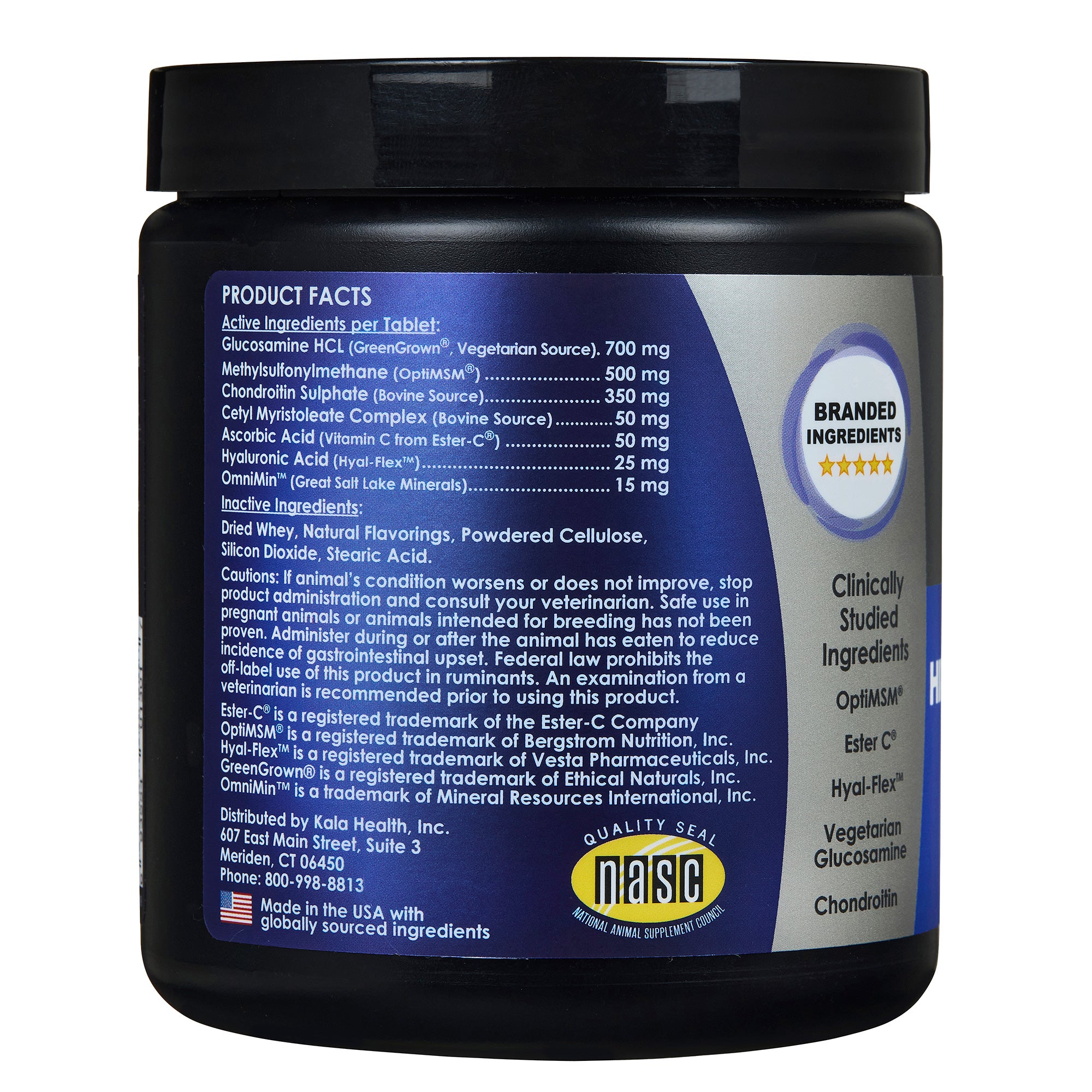 PeakTails Hip & Joint Plus HA for Dogs – Glucosamine, Chondroitin, OptiMSM, Ester-C & Hyaluronic Acid – Supports Joint Mobility & Comfort