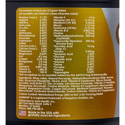 PeakTails Senior multivitamin ingredients