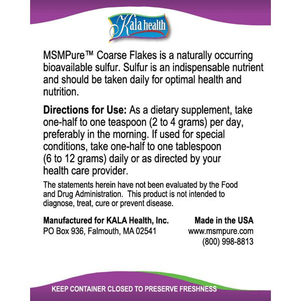 MSMPure MSM powder coarse flakes Directions for Use